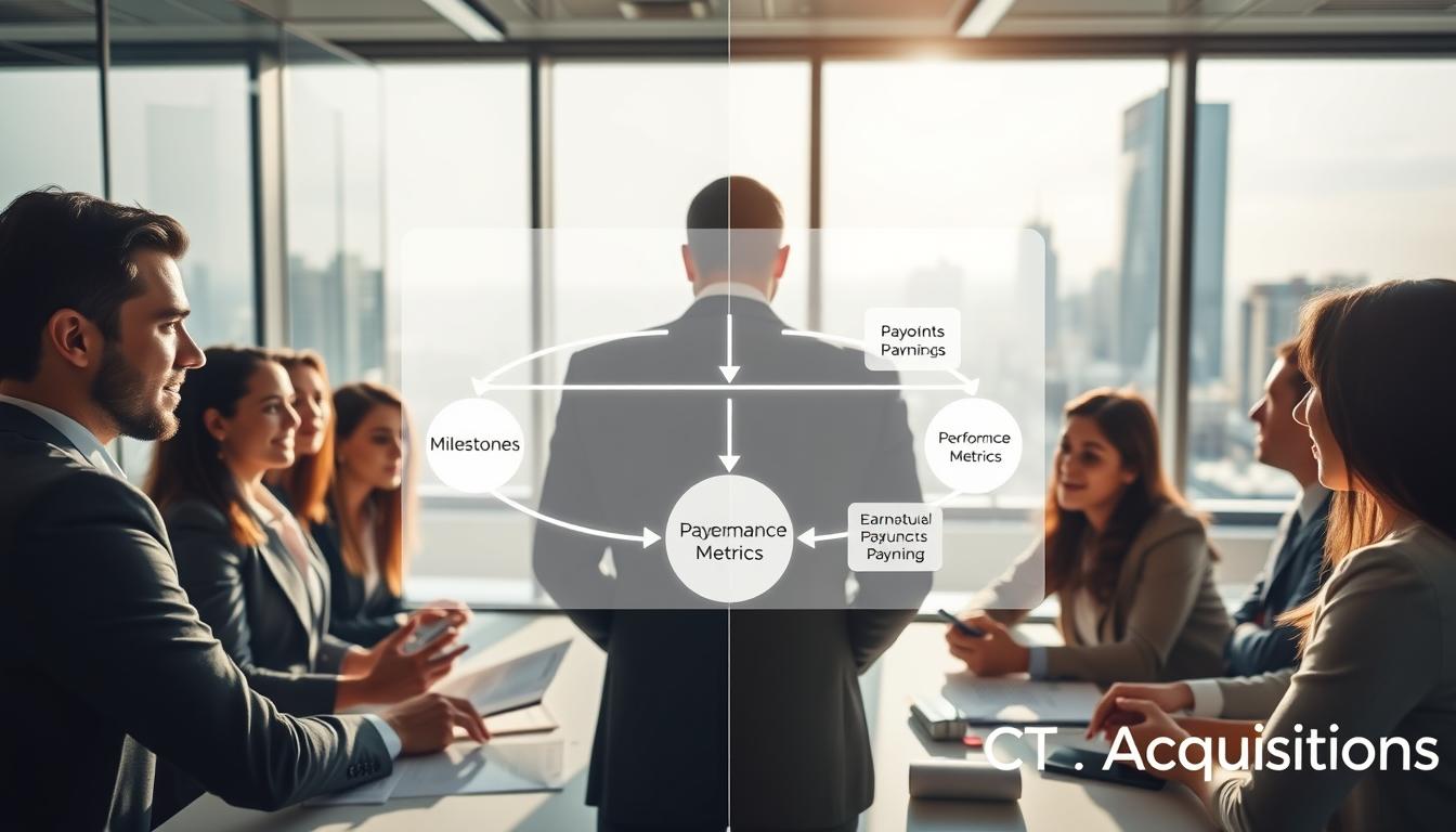 Earnout structure types compared: revenue-based, EBITDA-based, milestone-based, customer retention