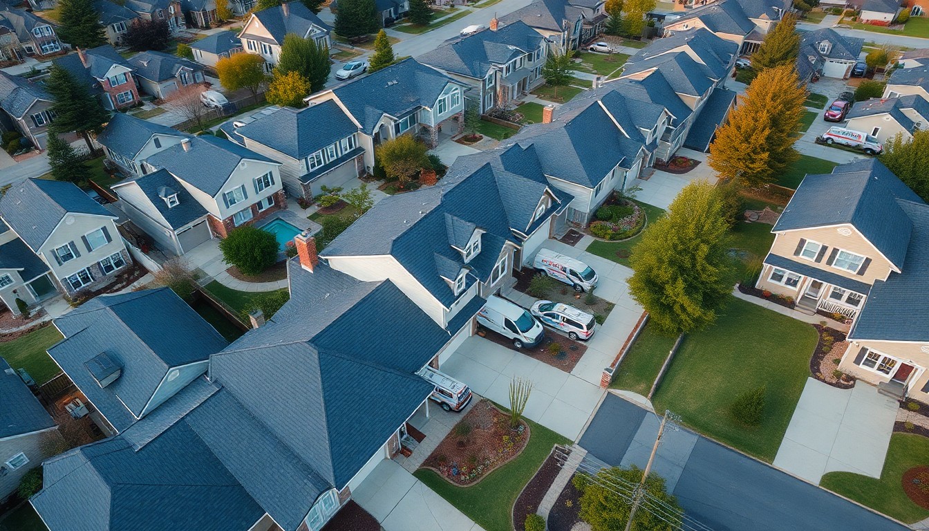 Suburban neighborhood showing the home services market