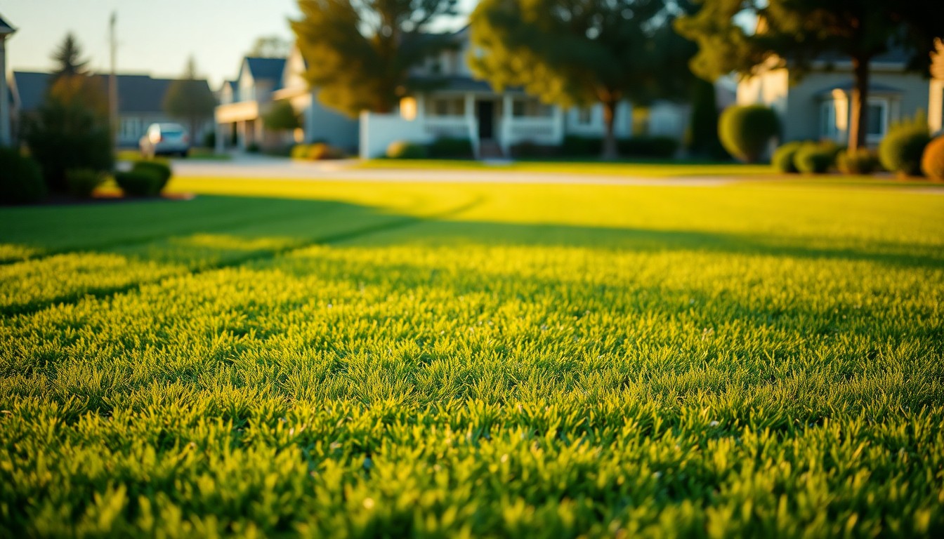 Commercial landscape crew on property
