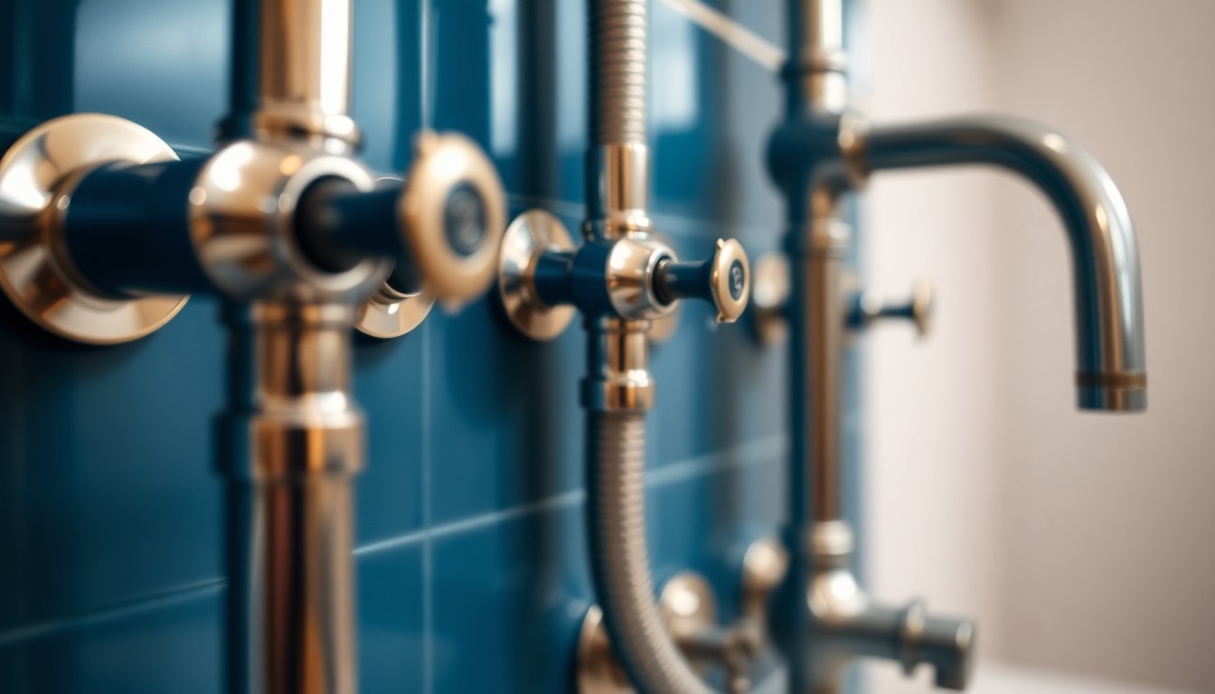 Plumber working on residential piping