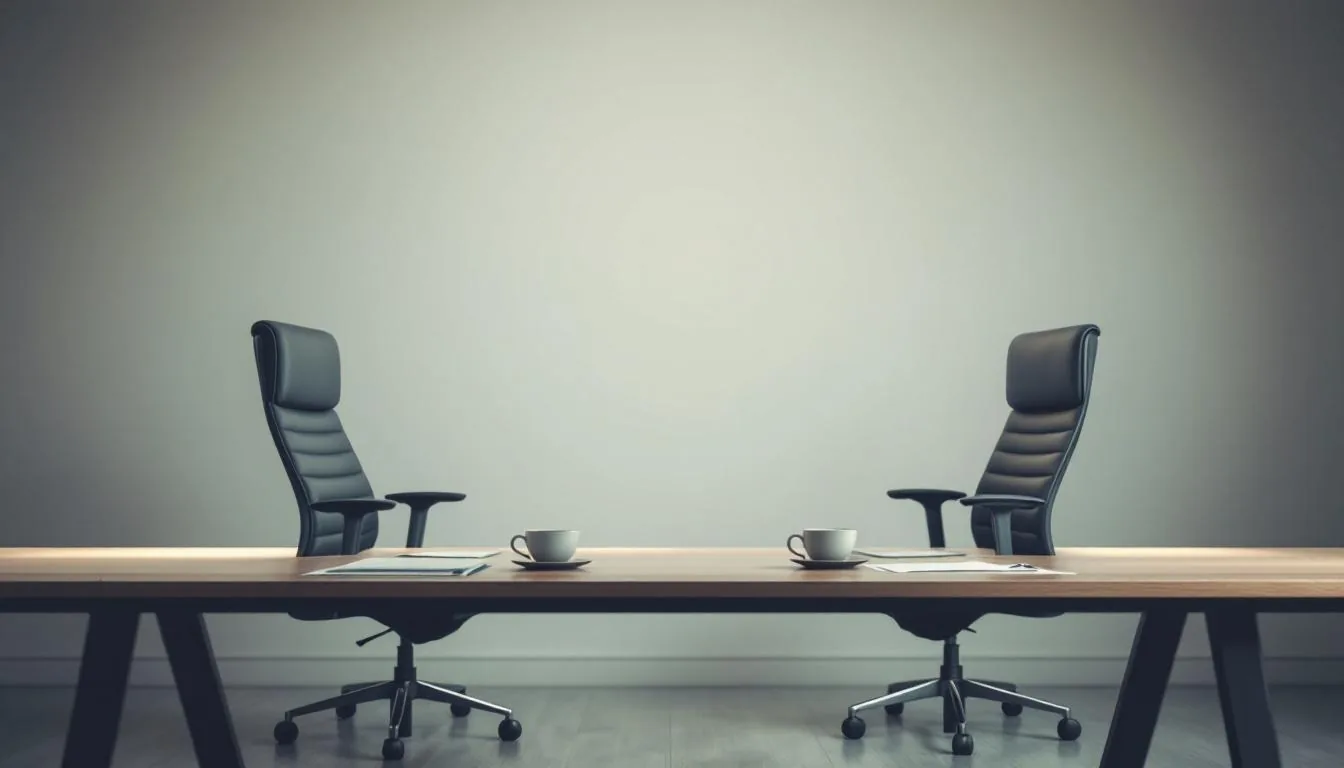 Two business partners considering selling their company