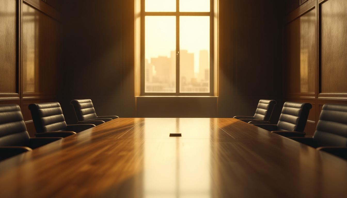 An empty boardroom with two armchairs, illustrating a private one-on-one buyer meeting