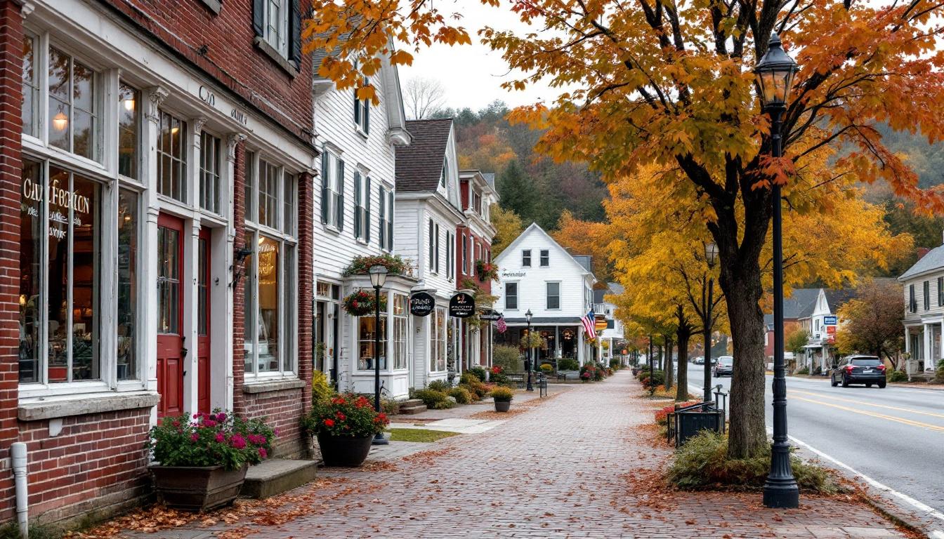 A quiet Vermont main street representing the small, relationship-driven Vermont deal market