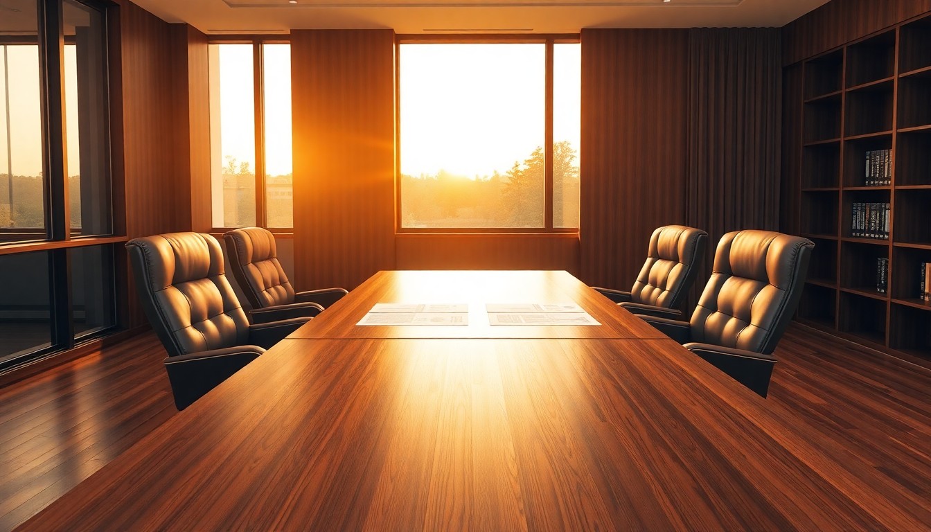 Empty negotiation table representing counter-offer to letter of intent in business sale