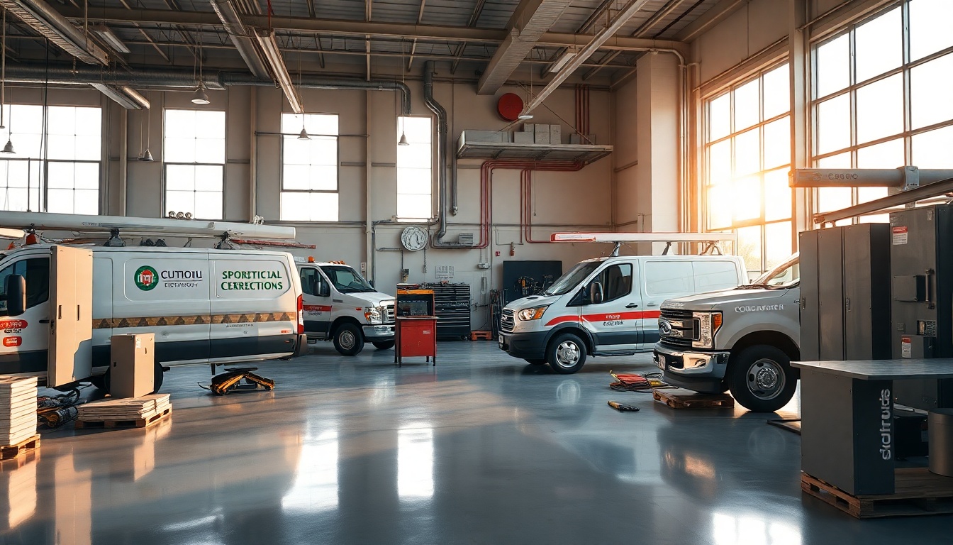 Electrical service workspace in Alabama at golden hour