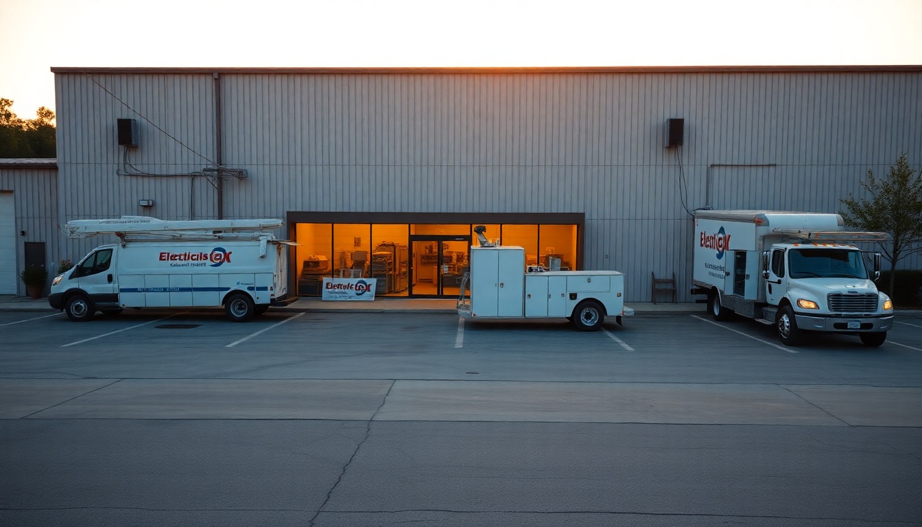 Electrical service operation in Alabama at golden hour