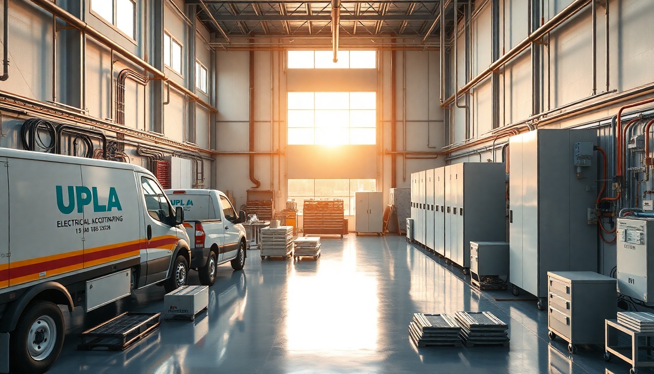 Electrical service workspace in Alaska at golden hour