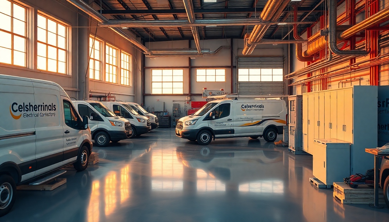 Electrical service workspace in Connecticut at golden hour
