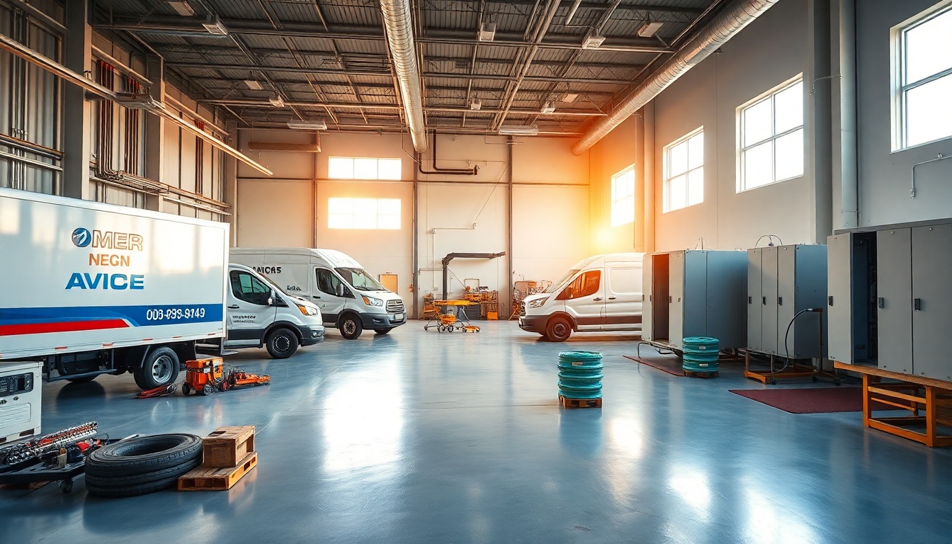 Electrical service workspace in Delaware at golden hour