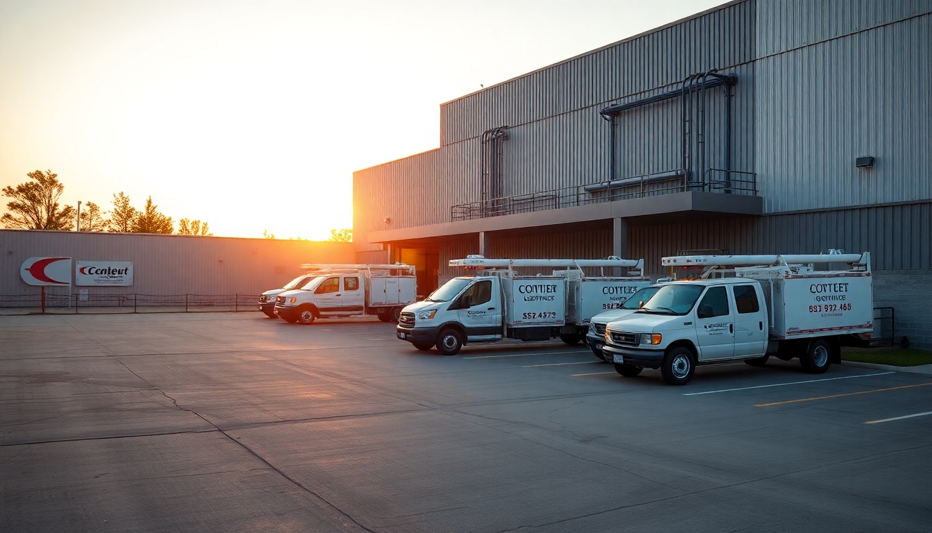 Electrical service operation in Iowa at golden hour