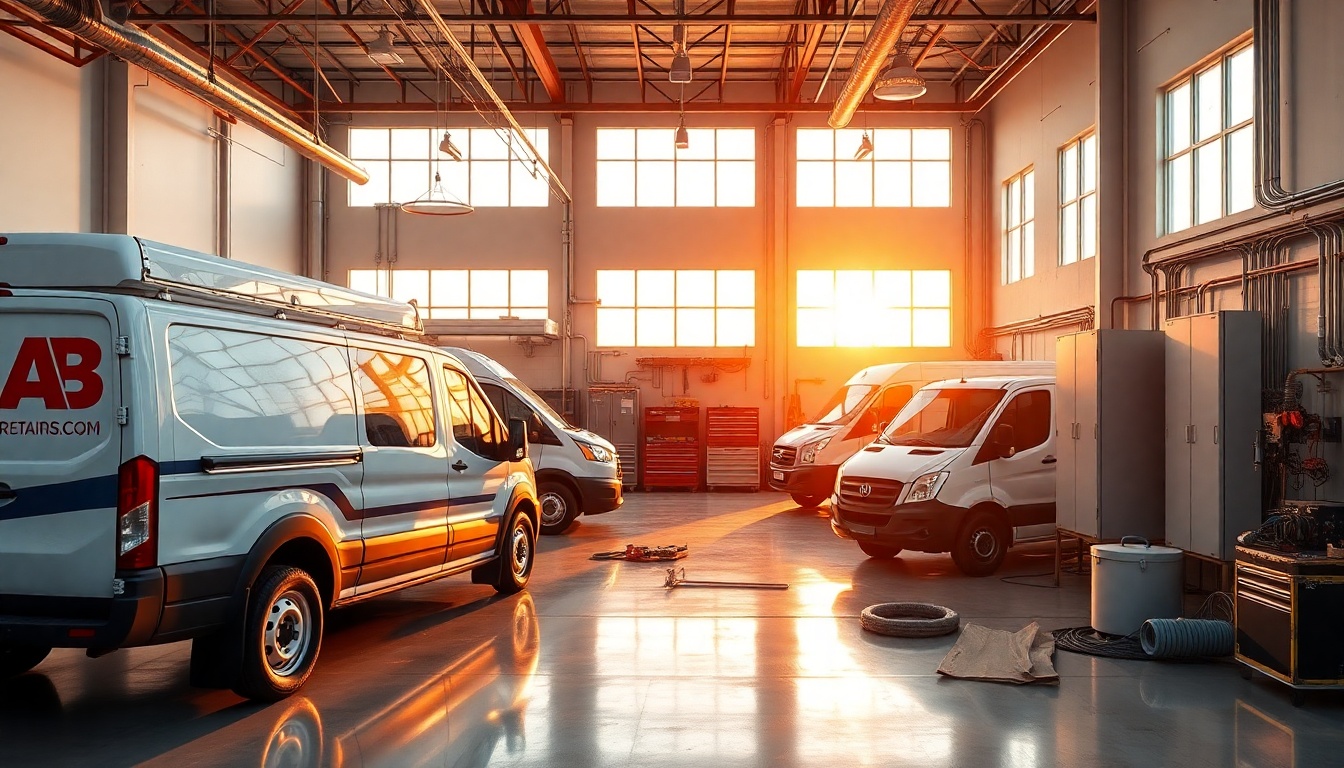 Electrical service workspace in Kansas at golden hour
