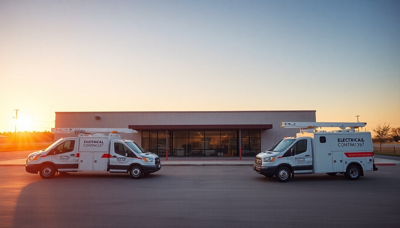 Electrical service operation in Kansas at golden hour