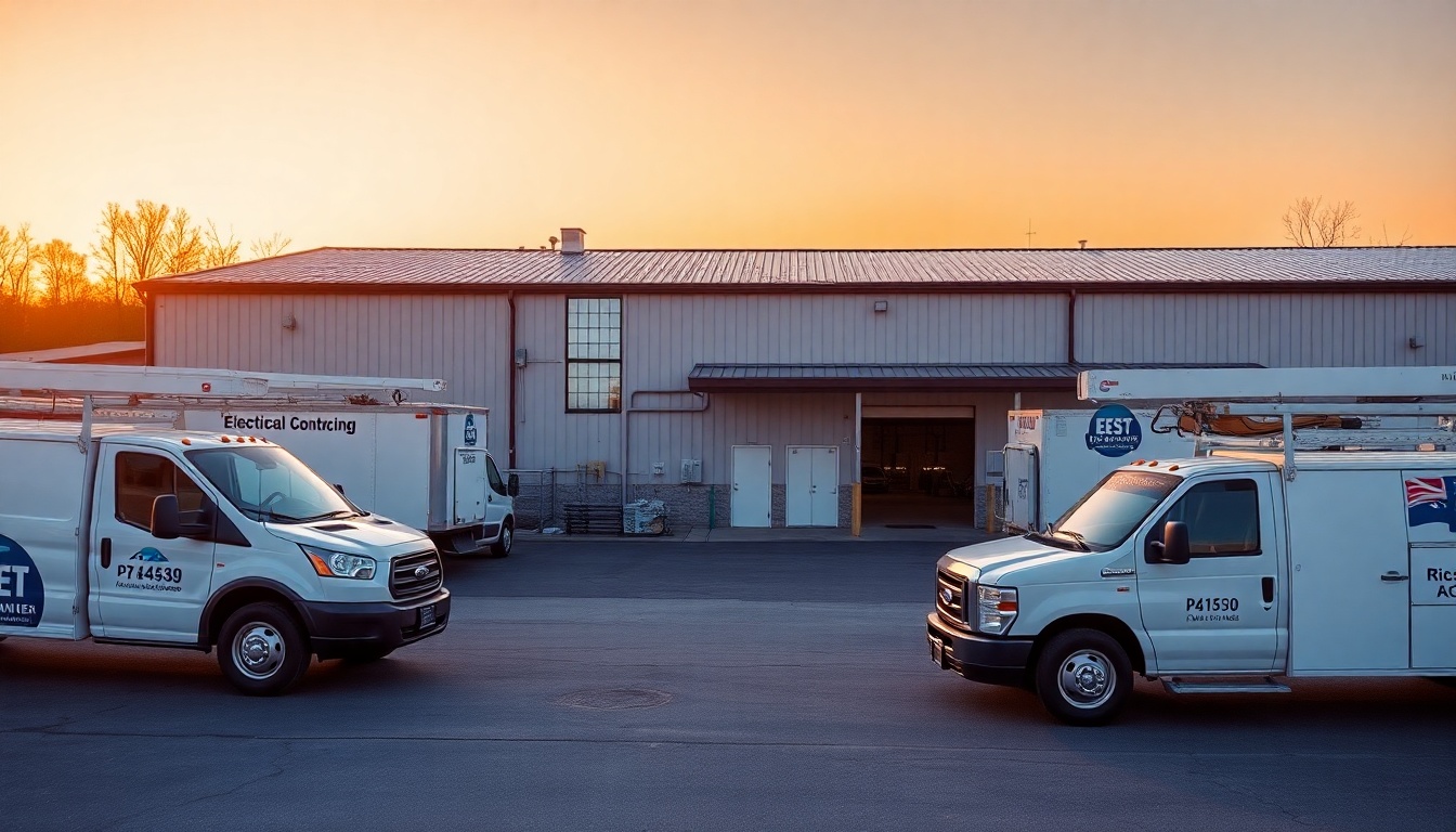Electrical service operation in Kentucky at golden hour