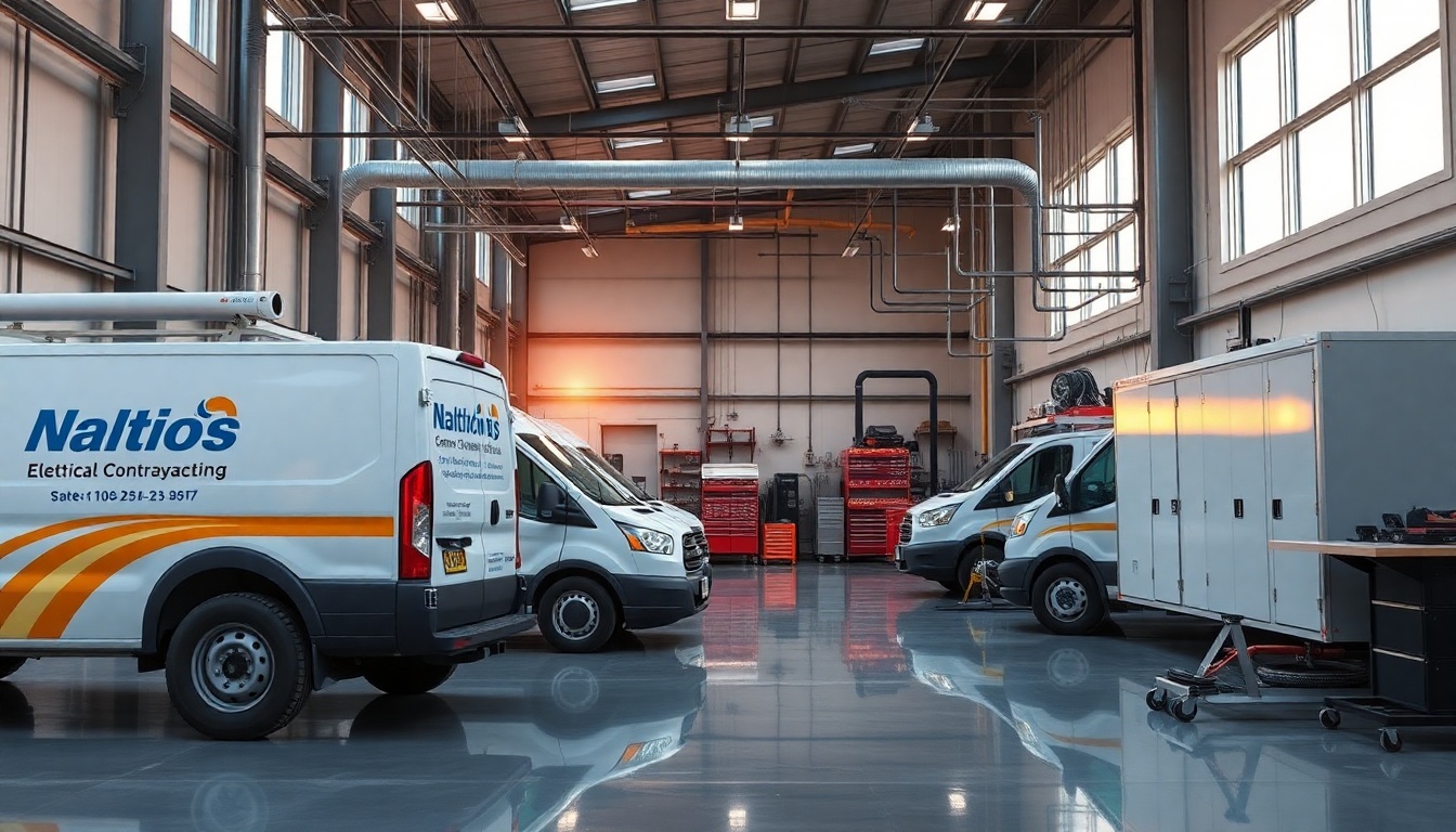 Electrical service workspace in Maine at golden hour