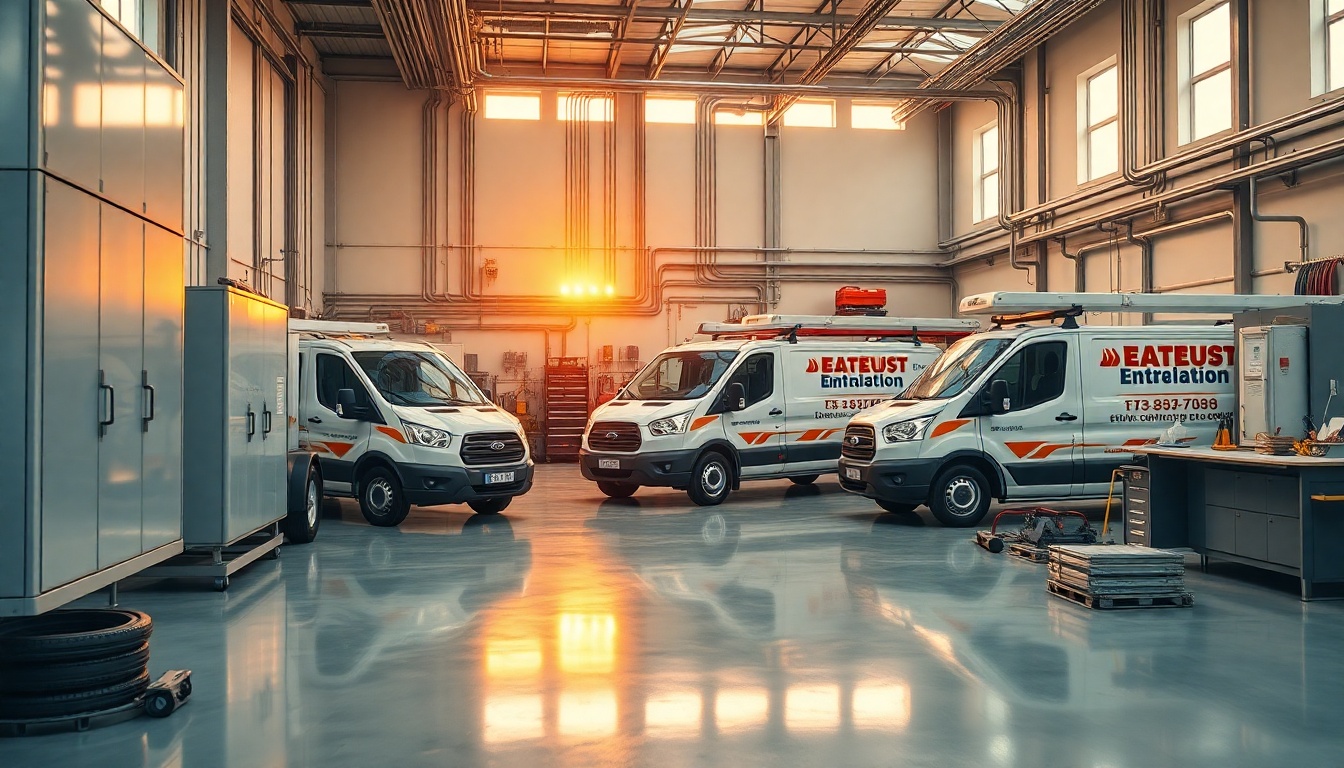 Electrical service workspace in Maryland at golden hour