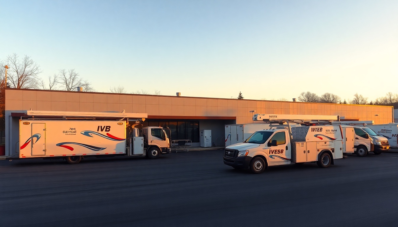 Electrical service operation in Maryland at golden hour