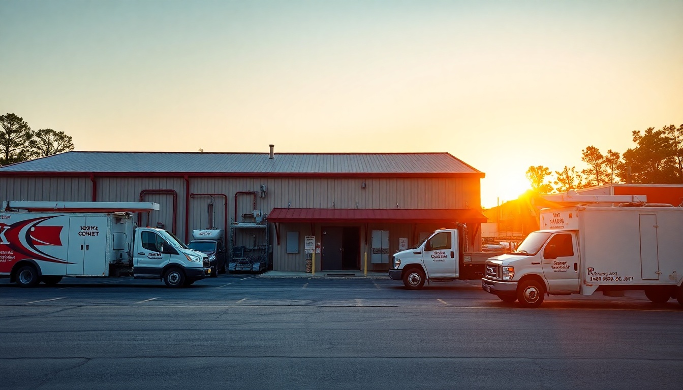 Electrical service operation in Mississippi at golden hour