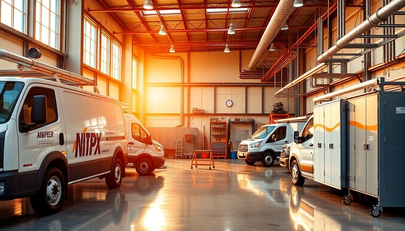 Electrical service workspace in Montana at golden hour