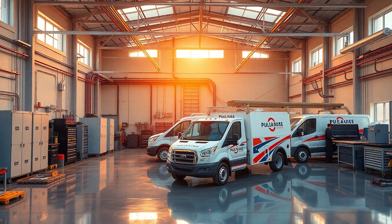 Electrical service workspace in New Hampshire at golden hour