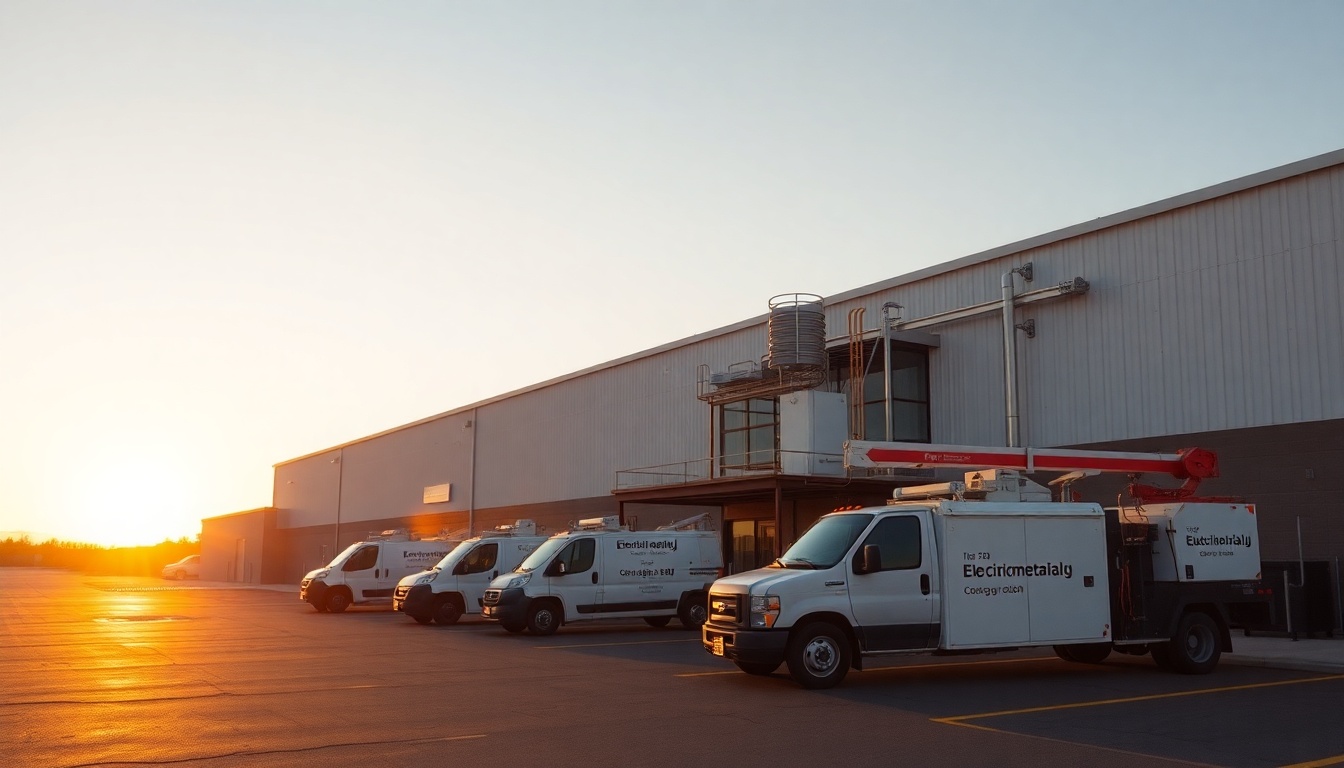 Electrical service operation in New Mexico at golden hour