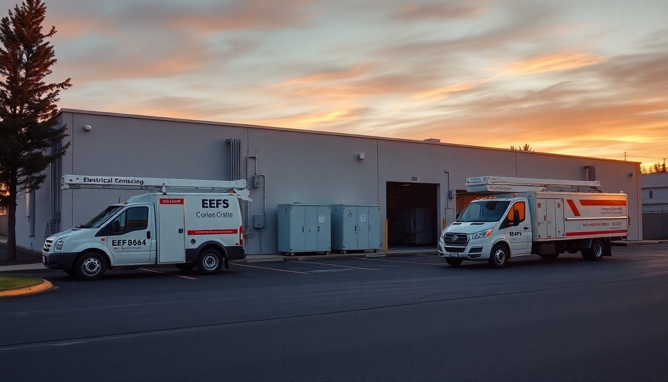 Electrical service operation in Oregon at golden hour