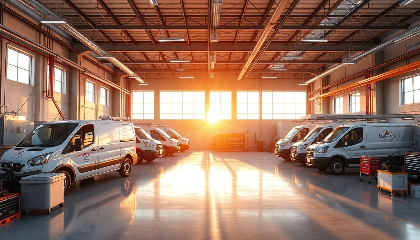 Electrical service workspace in Rhode Island at golden hour