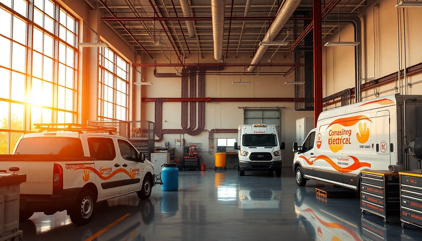 Electrical service workspace in South Carolina at golden hour