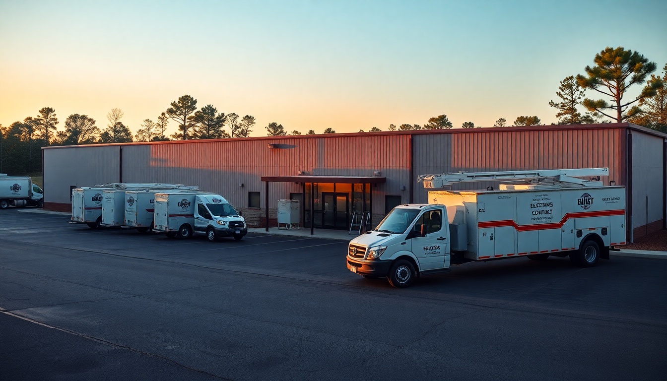 Electrical service operation in South Carolina at golden hour
