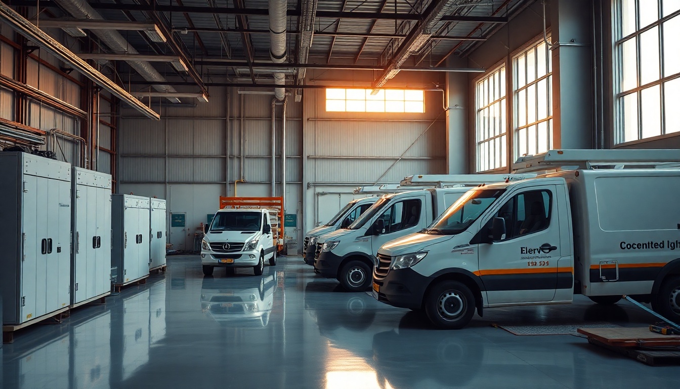 Electrical service workspace in West Virginia at golden hour