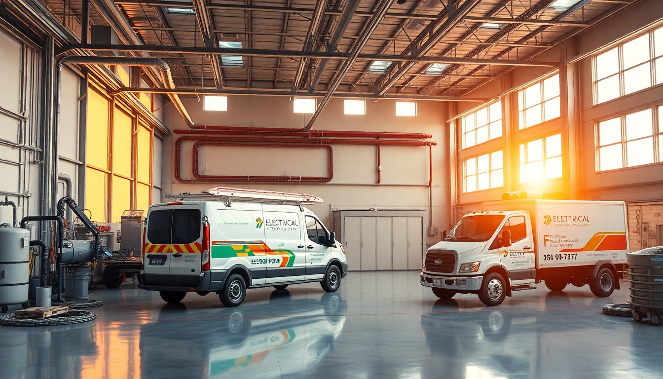 Electrical service workspace in Wyoming at golden hour