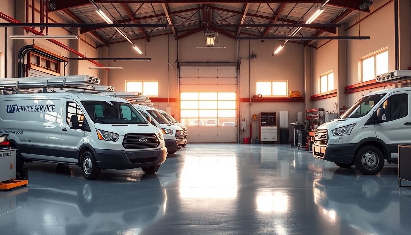 Garage Door service workspace in Alaska at golden hour