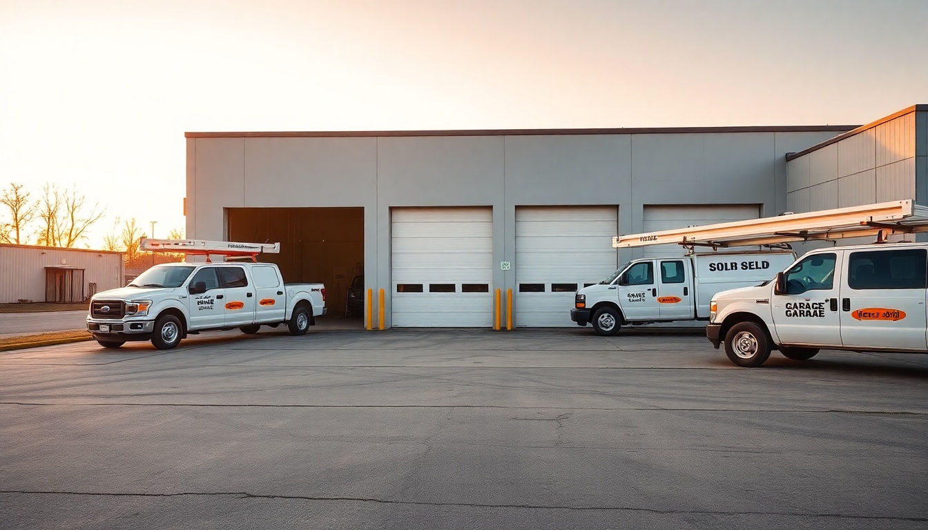 Garage Door service operation in Indiana at golden hour