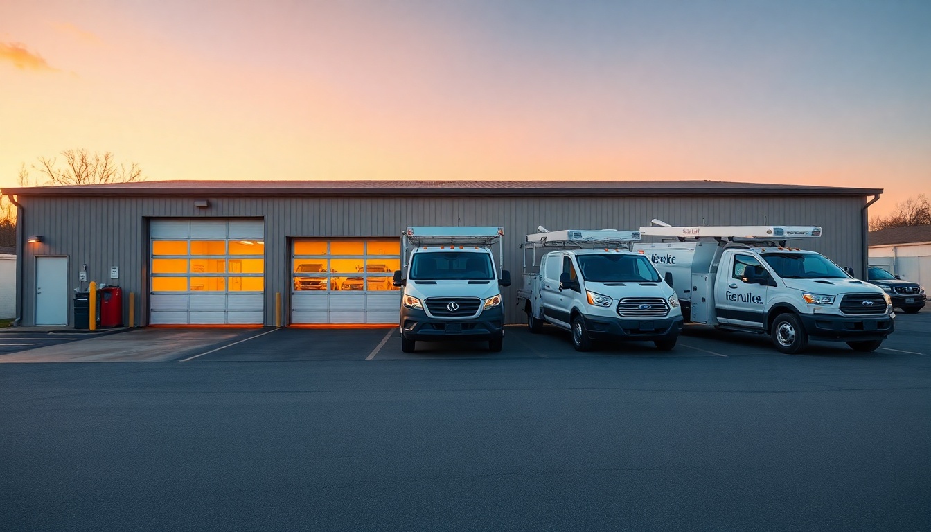 Garage Door service operation in Kentucky at golden hour