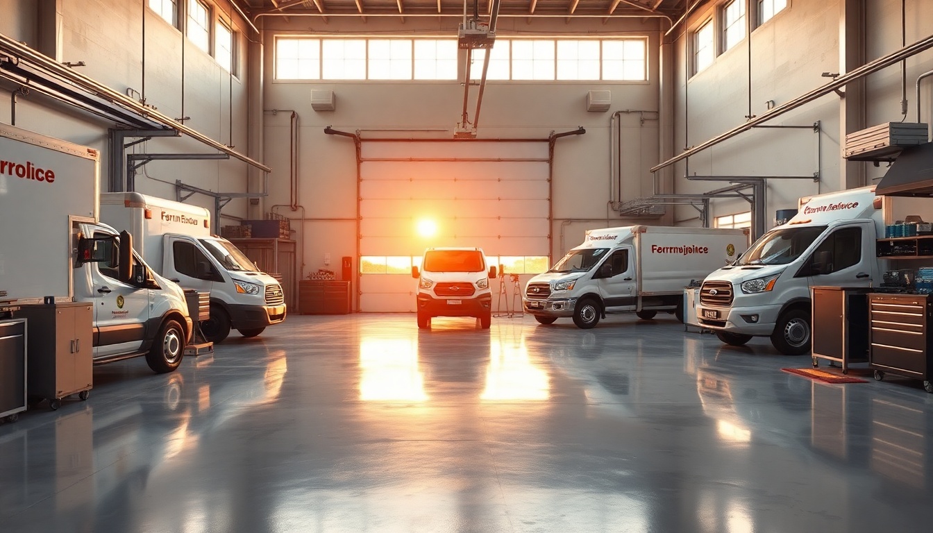 Garage Door service workspace in Louisiana at golden hour