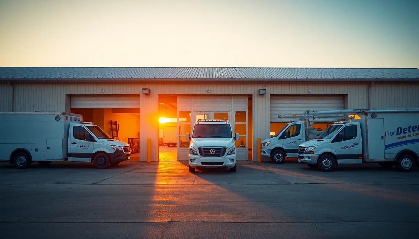 Garage Door service operation in Louisiana at golden hour