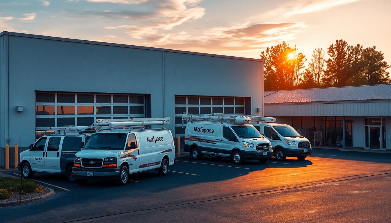 Garage Door service operation in Michigan at golden hour