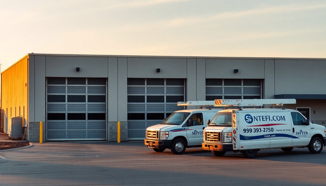 Garage Door service operation in Nebraska at golden hour