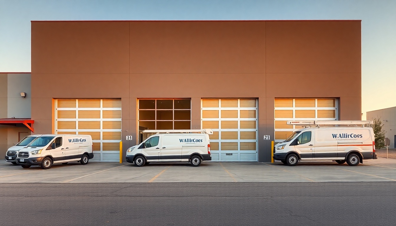 Garage Door service operation in New Mexico at golden hour