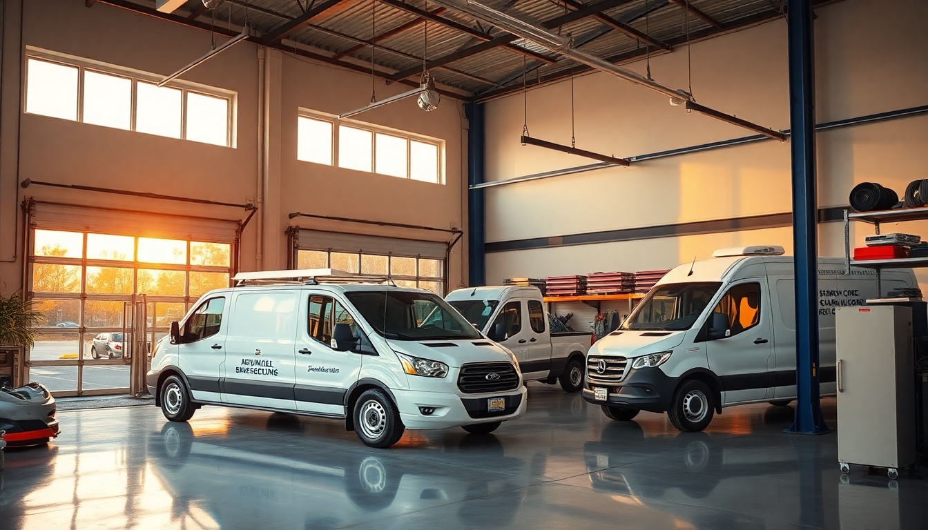 Garage Door service workspace in Rhode Island at golden hour