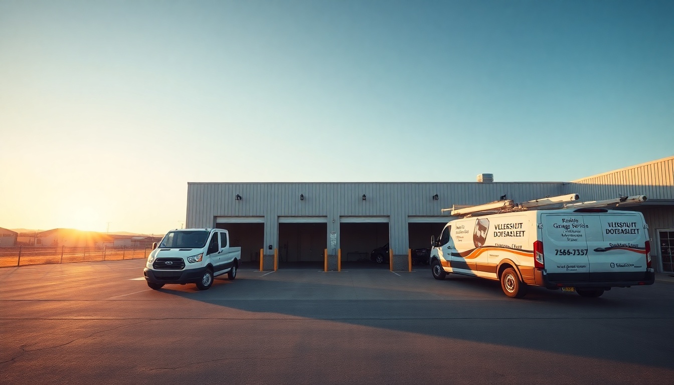 Garage Door service operation in South Dakota at golden hour