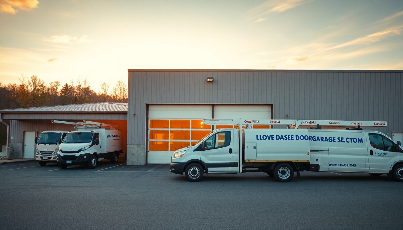 Garage Door service operation in Vermont at golden hour