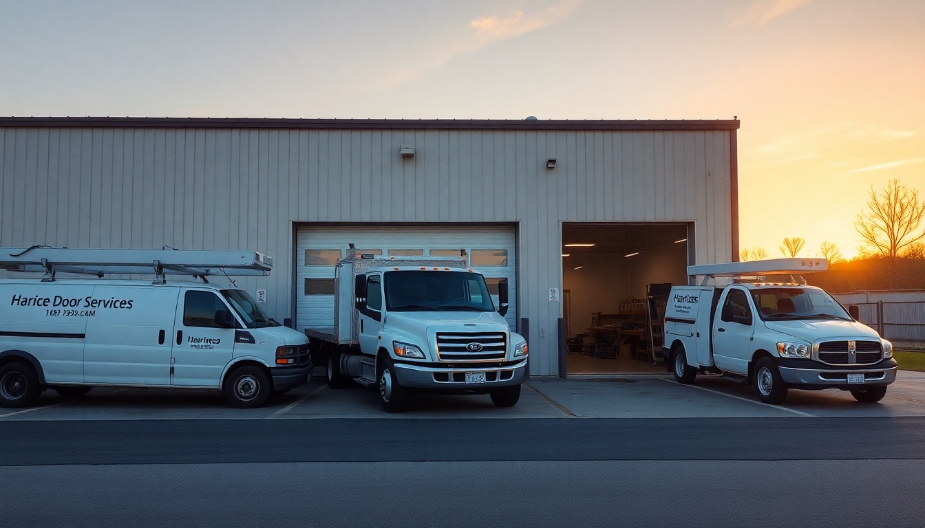 Garage Door service operation in West Virginia at golden hour