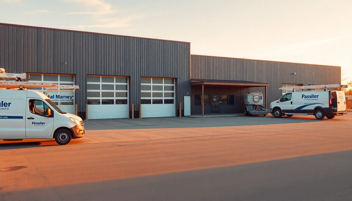 Garage Door service operation in Wisconsin at golden hour