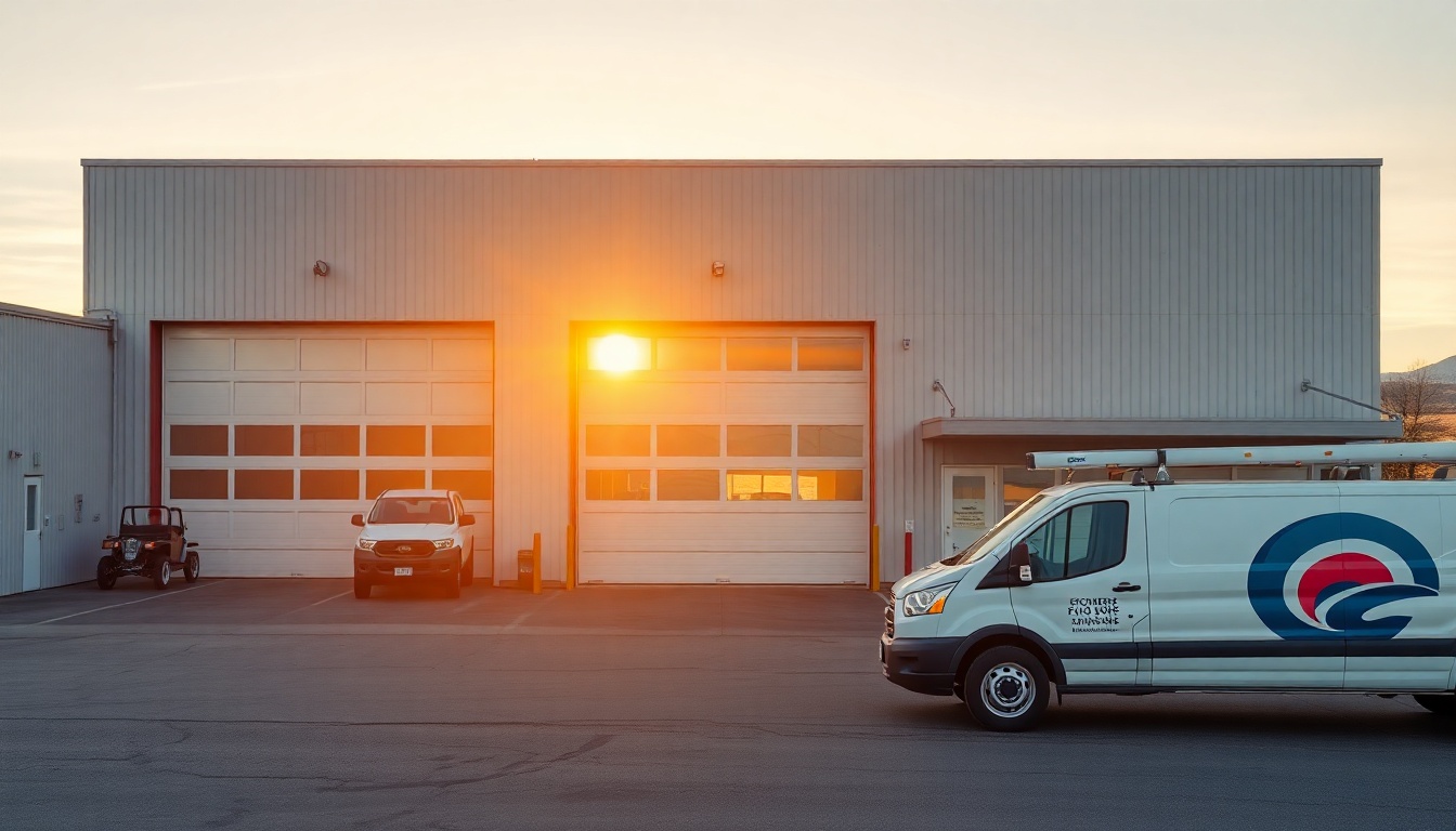 Garage Door service operation in Wyoming at golden hour