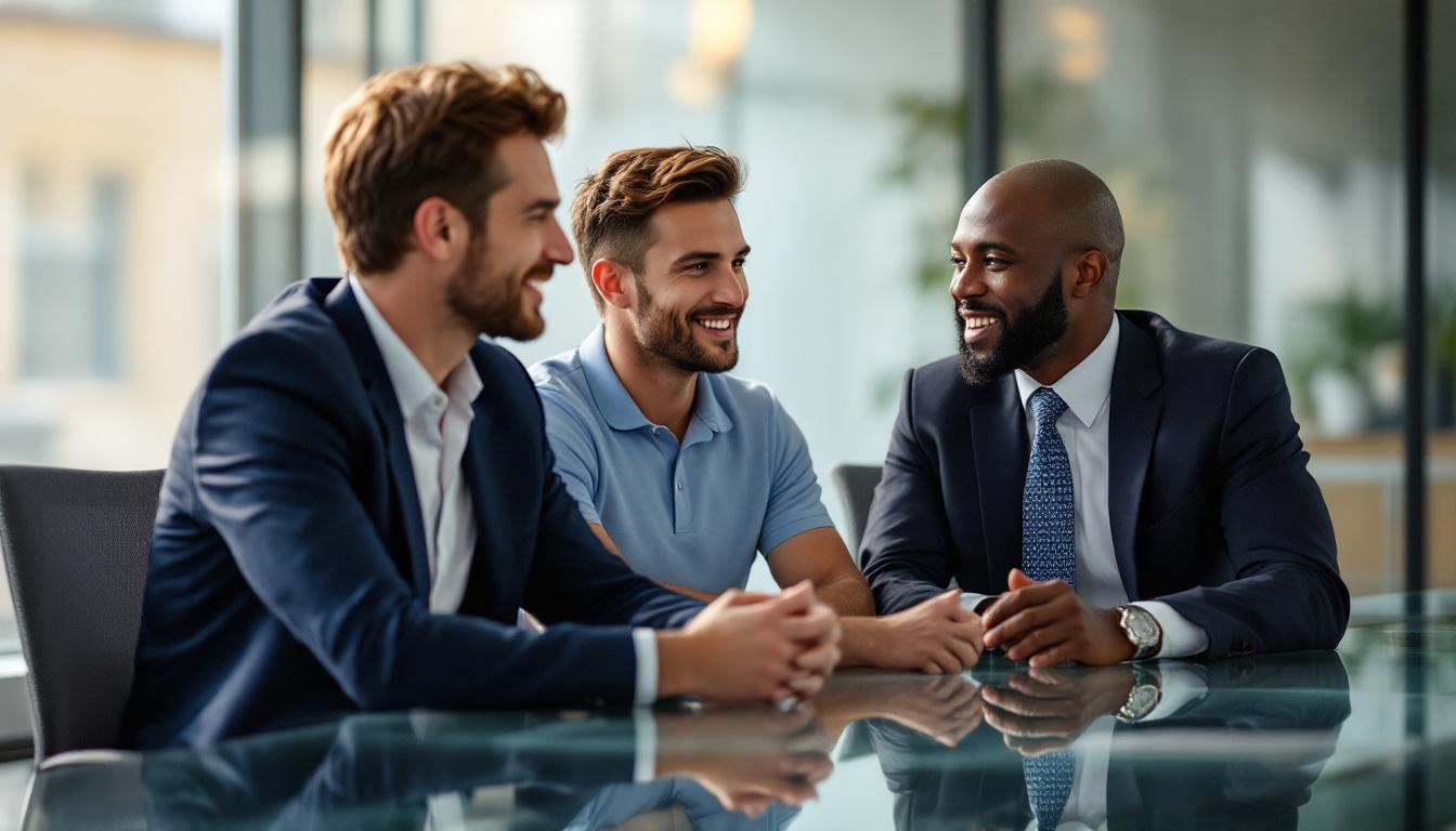 Three buyer archetypes &mdash; independent sponsor, search funder, and PE fund principal &mdash; in conversation at a conference table