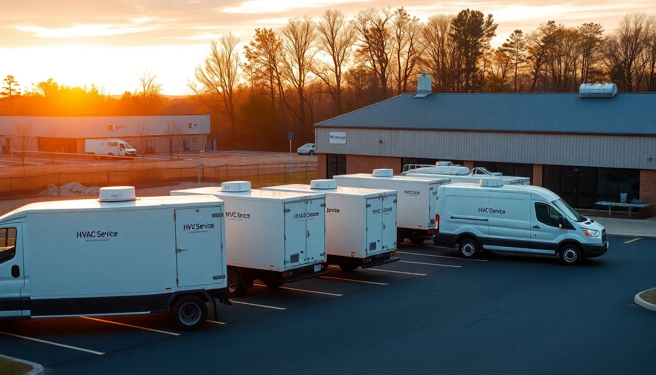 HVAC service operation in Connecticut at golden hour