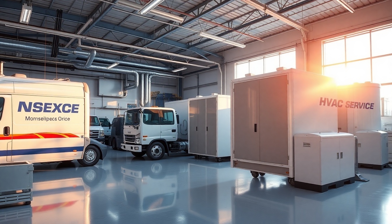 HVAC service workspace in Connecticut at golden hour