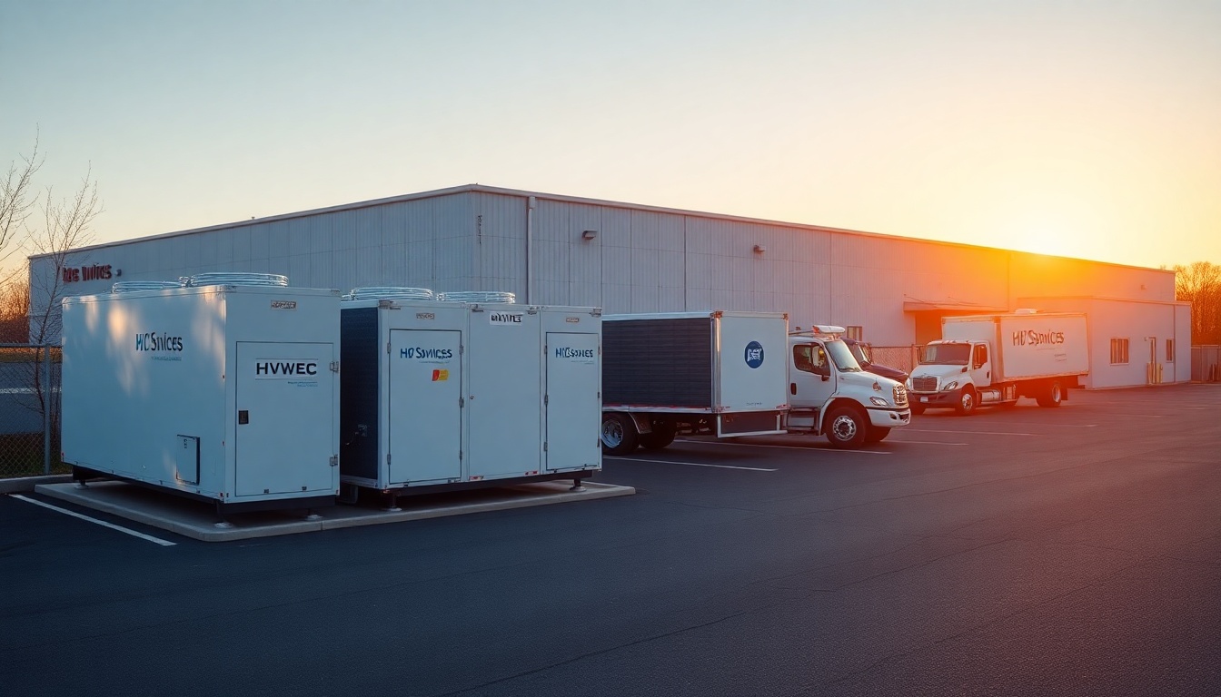 HVAC service operation in Delaware at golden hour