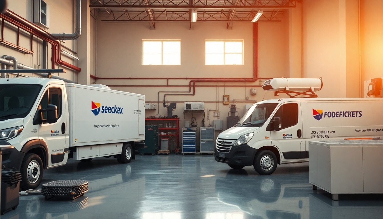 HVAC service workspace in Kentucky at golden hour