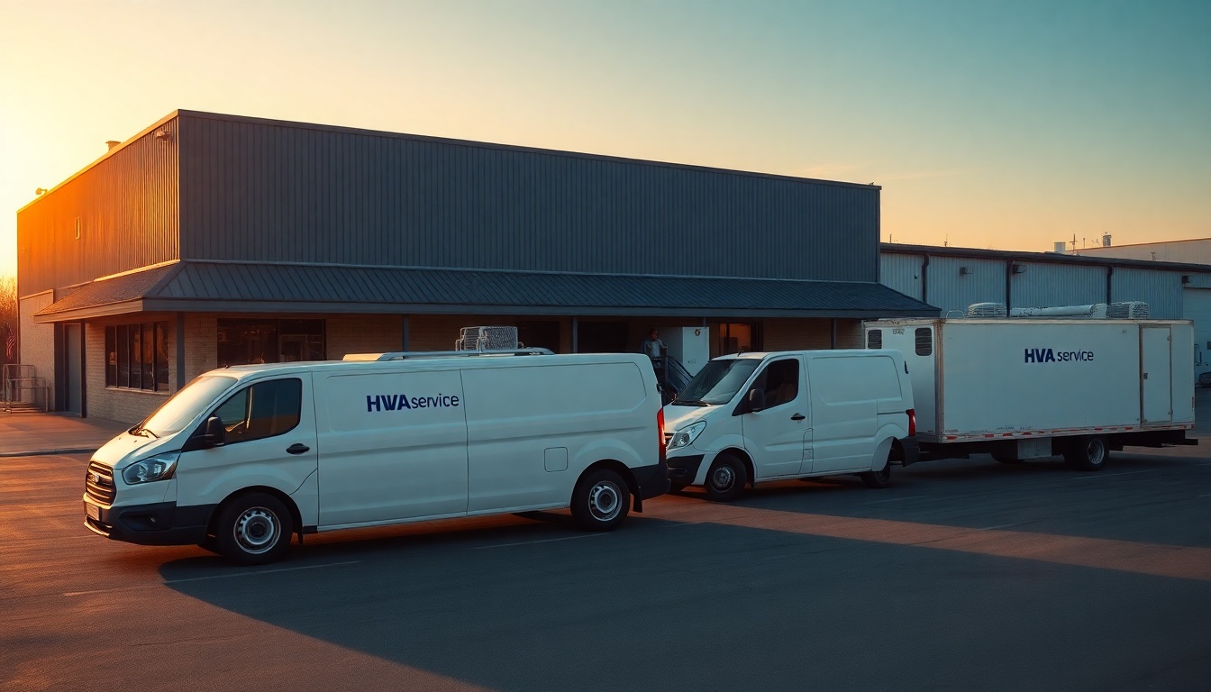 HVAC service operation in Kentucky at golden hour